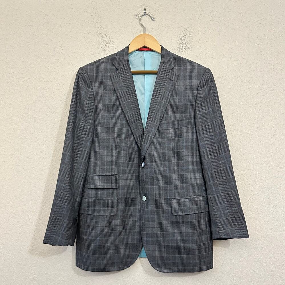 ISAIA Napoli Base V Blazer Plaid 140s Delain Selection Wool Sport Coat
